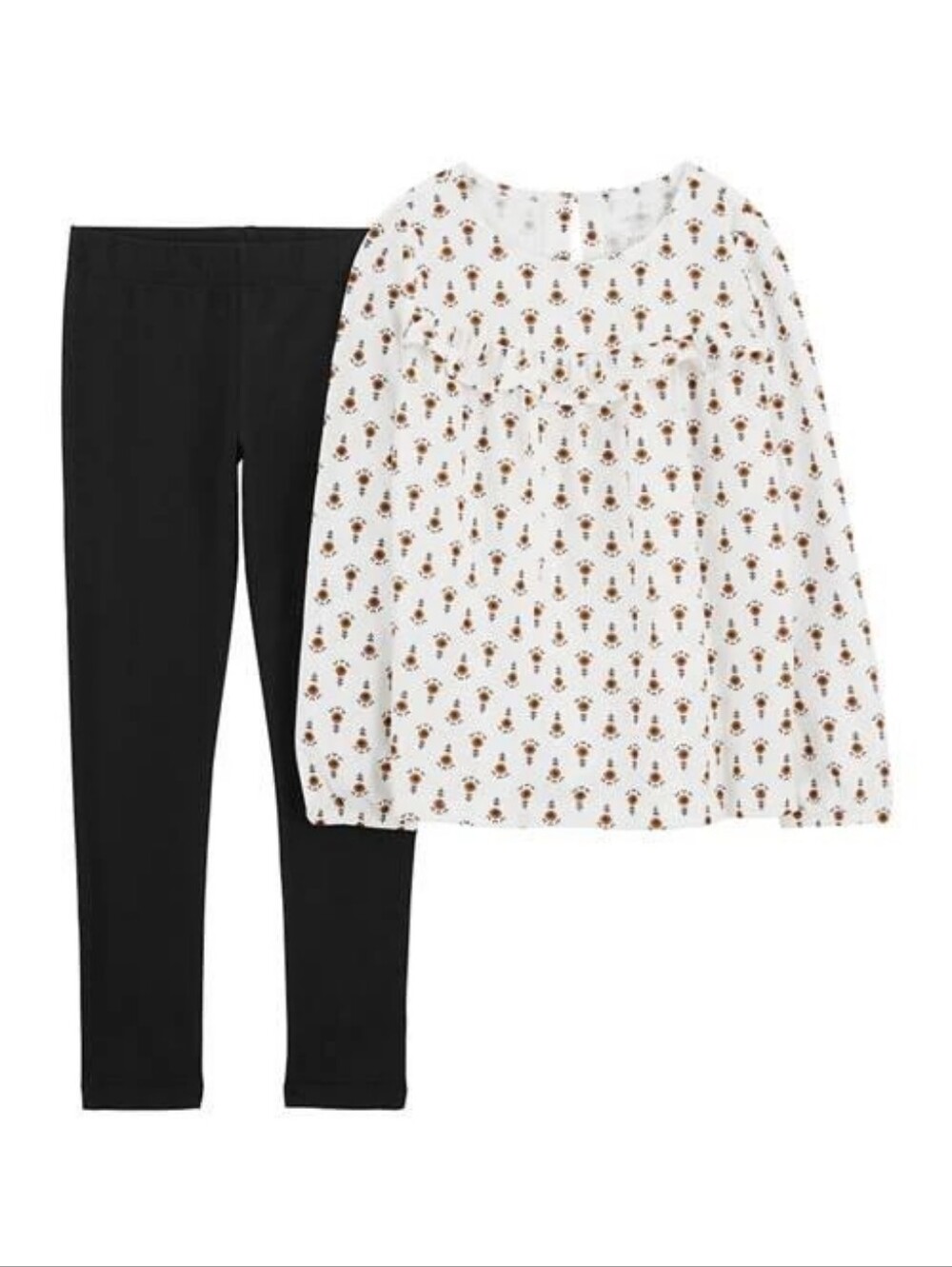 Carter's Floral Ruffle Top and Black Leggings Set 3 Months